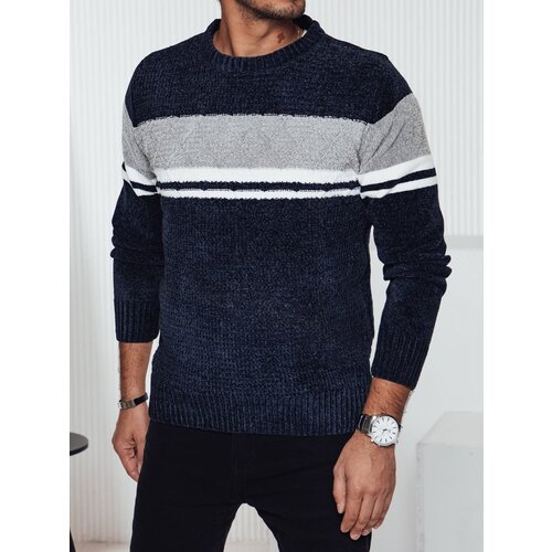 DStreet Sweter męski w paski granatowy Slike