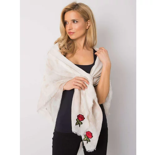 Fashionhunters Women's beige scarf with colorful patches