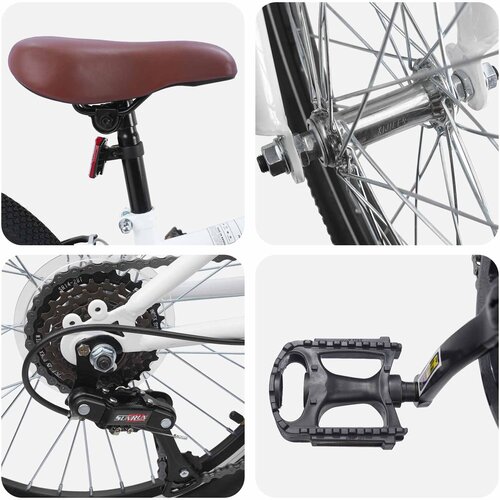  Planinski Bicikl 20 Inča 6-Speed za 5-8 godina Bijelo Slike