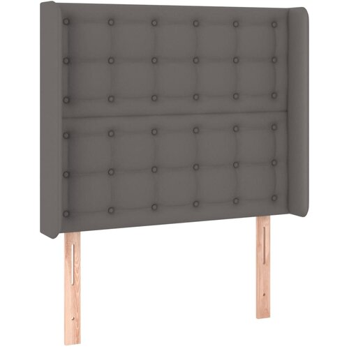  Krevet box spring s madracem LED sivi 90x190 cm od umjetne kože Slike
