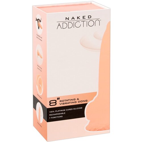 Addiction Naked Rotating 8 - brezžični vrtljivi vibrator (20 cm) - naravni Cene