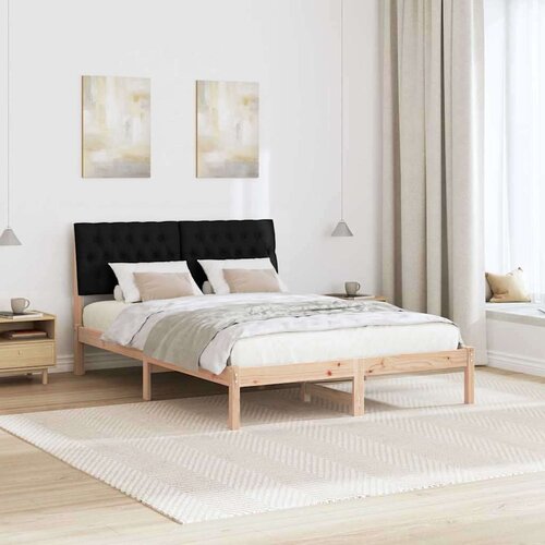 VidaXL krevetni okvir s tapiciranim uzglavljem smeđa 135 x 190 cm Slike