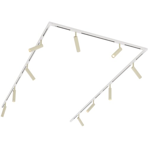 QAZQA Modern railsysteem met 10 spots beige met wit 1-fase - Slimline Uzzy Cene