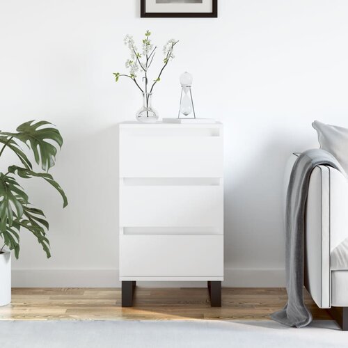 VidaXL Komoda bela 40x35x70 cm inženirski les Slike