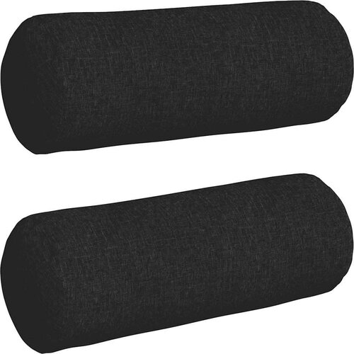 VidaXL valjkasti jastučići 2 pcs crna &amp;Oslash; 25 x 70 cm tkanina Slike