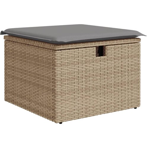 Maison Chic Vrtni stolček - Vrtni stoli z blazino bež 55x55x37 cm poli ratan JS806, (21878662) Slike