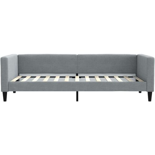 VidaXL Dnevni krevet na razvlačenje svjetlosivi 90 x 200 cm od tkanine Slike