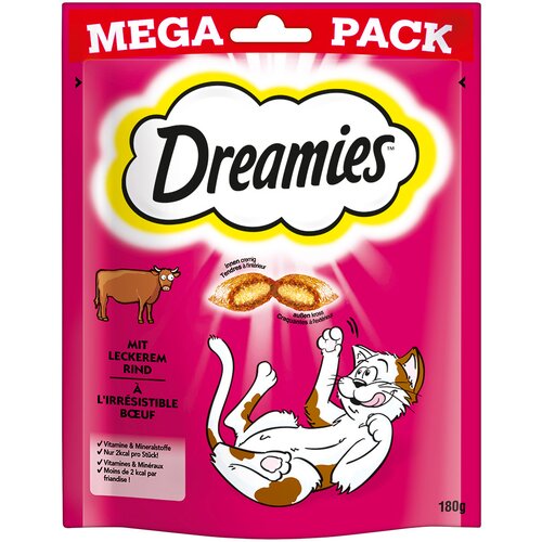 Dreamies mačji priboljšek mega pakiranje 180 g - Varčno pakiranje: govedina (3 x 180 g) Cene