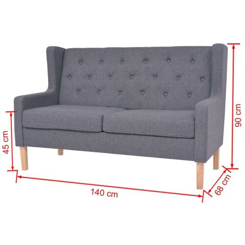  2-dijelni set sofa od tkanine sivi Slike