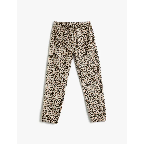 Koton Leopard Patterned Sweatpants. Elastic Waist.