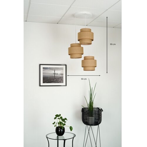  Brilagi - Visilica na sajli SPACE YUTE 3xE27/15W/230V bež/bela Slike