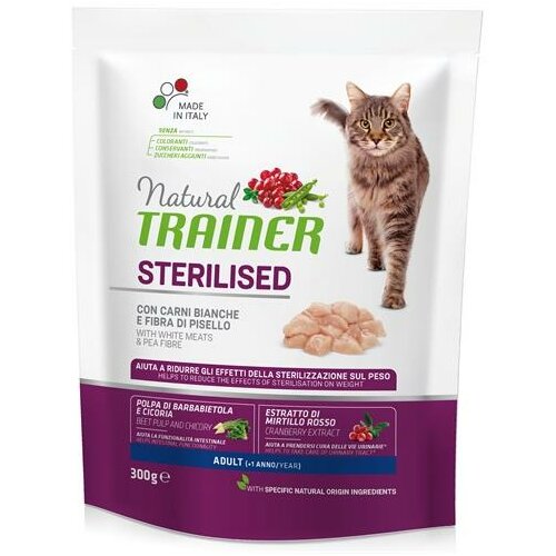 Trainer cat adult natural sterilised white meat 0.3 kg hrana za mačke Slike
