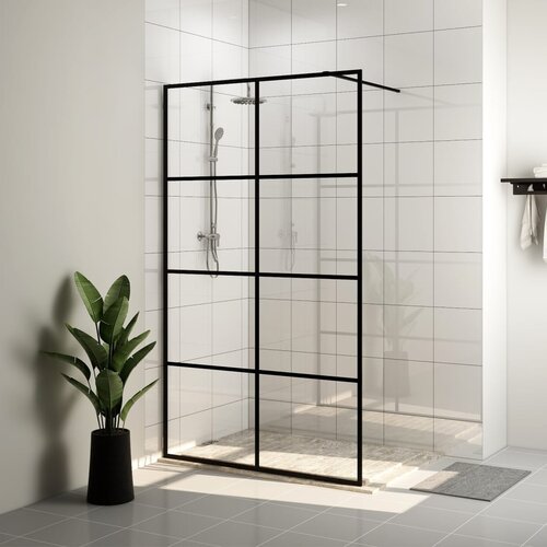 Furnova Pregrada za tu&amp;scaron; s prozornim ESG steklom 115x195 cm črna, (21917996) Slike