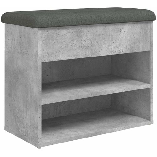 Klupa za cipele siva boja betona 62x32x50 cm konstruirano drvo Slike
