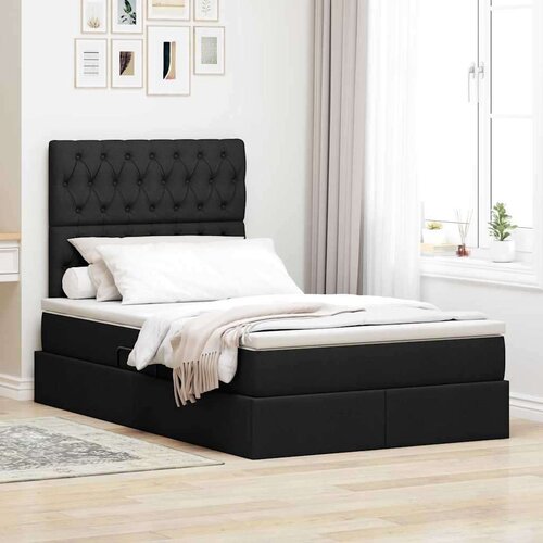  Krevet s prostorom za pohranu s LED-om Crna 120 x 190 cm Cene
