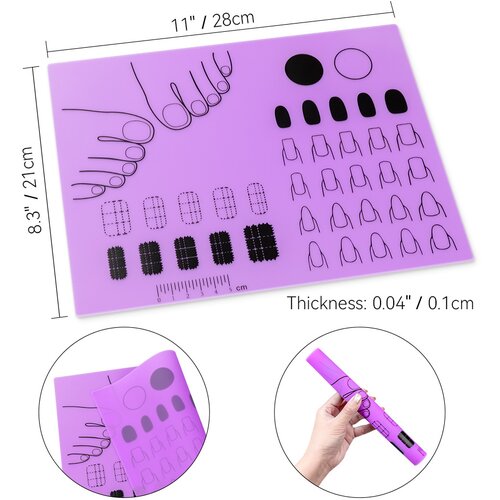 INF Silikonska podloga za vadbo nohtov Purple, (21837965) Slike
