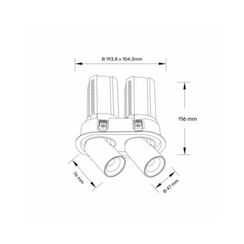 Dawn led svetiljka TTV324 24W 3000K dim crna Slike