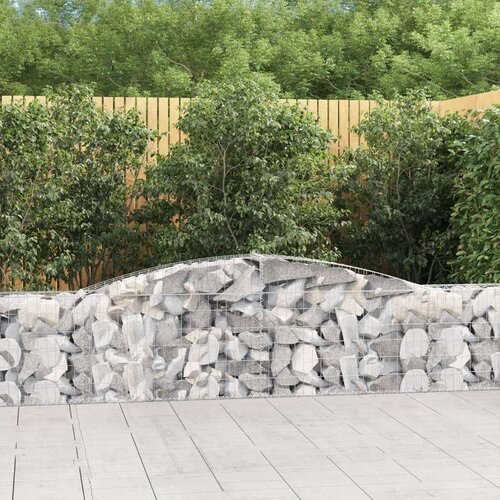  Lučne gabionske ko&amp;scaron;are 10 kom 400x30x60/80 cm pocinčano željezo Slike
