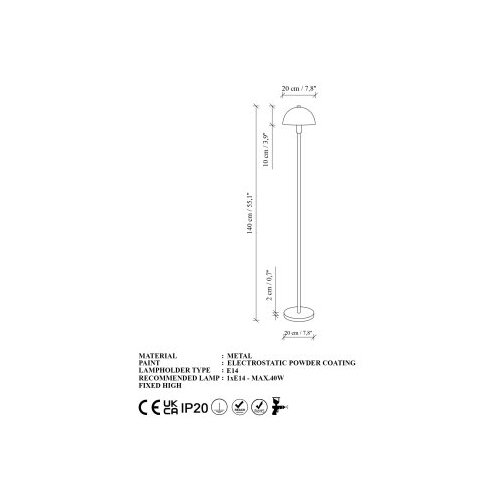 Opviq Podna lampa Togg-14814, 20x20x140 cm, IP20, Plava Slike
