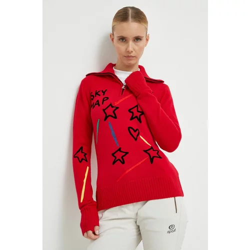Rossignol Vuneni pulover JCC za žene, boja: crvena, s dolčevitom