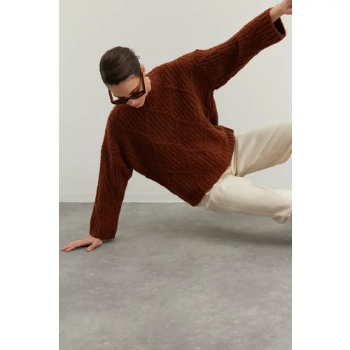 Trendyol Brown Wide fit Soft Textured Knitwear Sweater
