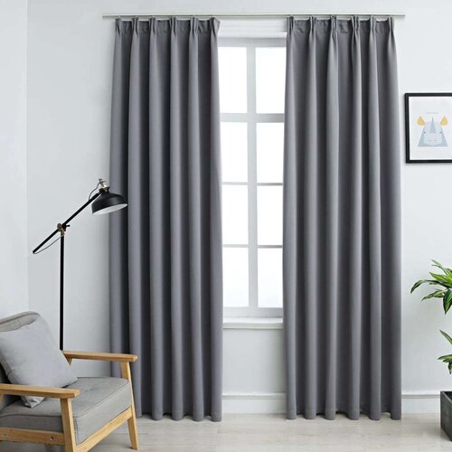  Zavjese za zamračivanje s kukama 2 kom sive 140 x 175 cm Cijene