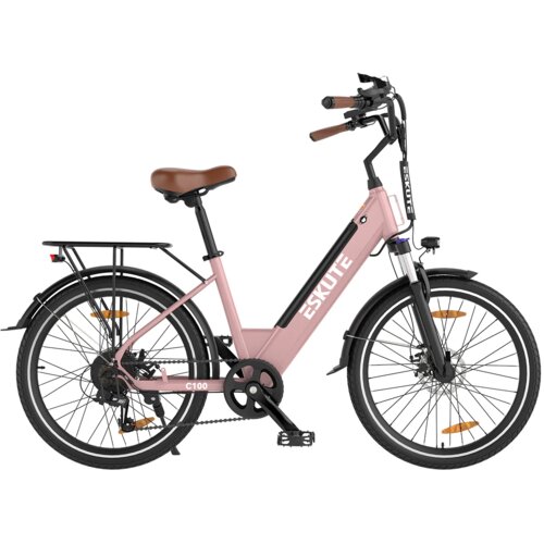 ESKUTE Mestno električno kolo C100 Step-Through, 250W 36V 10,4Ah, 25km/H - roza, (21960341) Cene