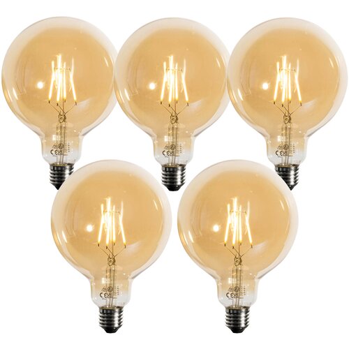 LUEDD Komplet 5 E27 zatemljiva LED zlata G125 4,9 W 450 lm 2200 K Cene