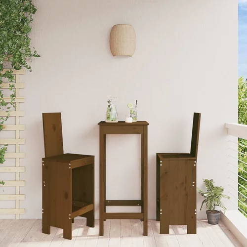 vidaXL Barski stolček 2 kosa medeno rjava 40x42x120 cm trdna borovina