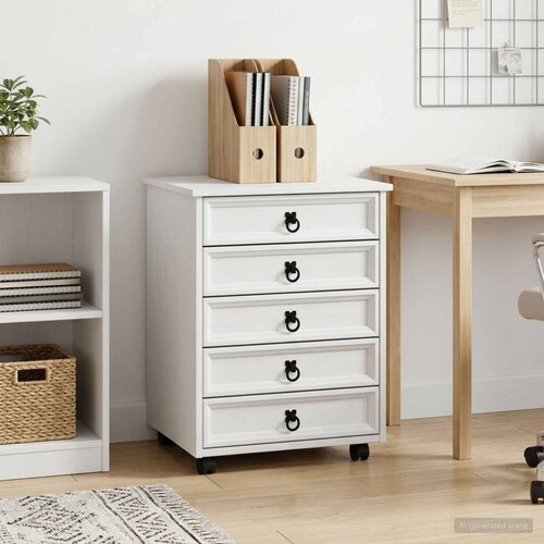  Pokretni ormar s ladicama CORONA Bijela - Bijela 53 cm Slike