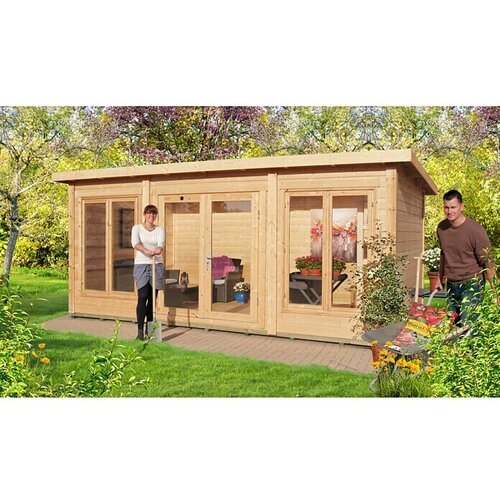 KIEHNHOLZ Vrtna kućica Skandinavia (Vanjska dimenzija uklj. krovni prevjes (Š x D): 562 x 347 cm, Drvo, Natur) Cijene