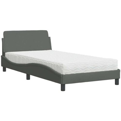 vidaXL Postelja z vzmetnico temno siva 100x200 cm blago Cene