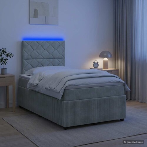  LED okvir za krevet s madracem Svjetlosiva 120 x 200 cm Bar&scaron;un Cijene
