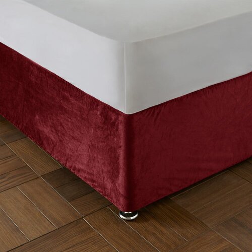 Catherine Lansfield Crvena navlaka za okvir kreveta s gumom od samta 152x198 cm Kingsley &amp;ndash; Slike