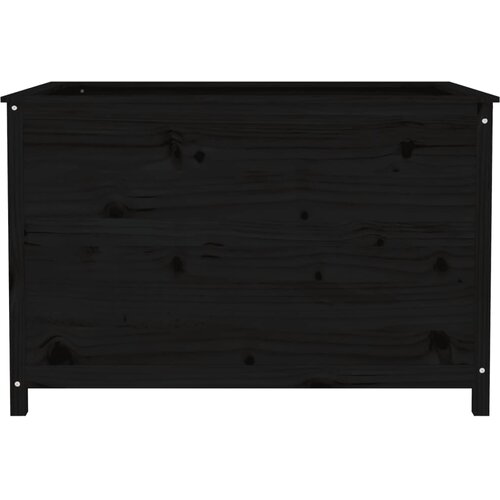  Povi&amp;scaron;ena vrtna gredica crna 119,5x82,5x78 cm masivna borovina Slike
