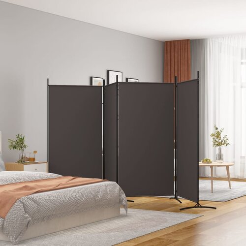 Sobna pregrada s 4 panela smeđa 346 x 180 cm od tkanine Cene