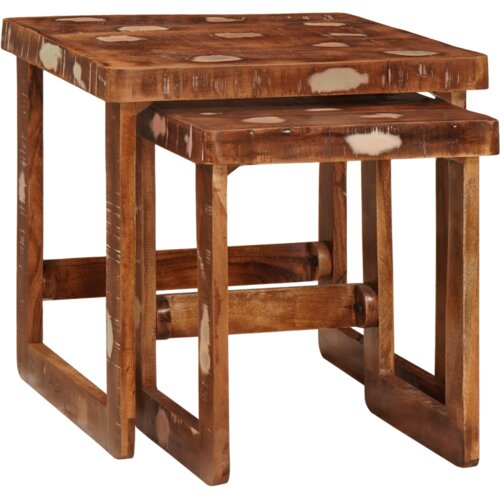  Gnezditvene mize 2 pcs 46 x 46 x 45 cm Trdna obnovljena les, (5000201912) Cene