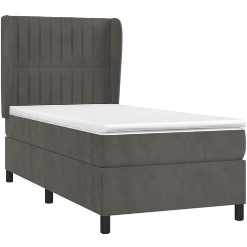 Box spring krevet s madracem tamnosivi 90x200 cm bar&amp;scaron;unasti Slike