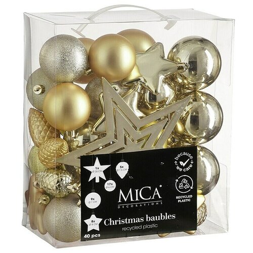 Mica Decorations Set kuglica za božićno drvce (Boja: Šampanjac) Cijene