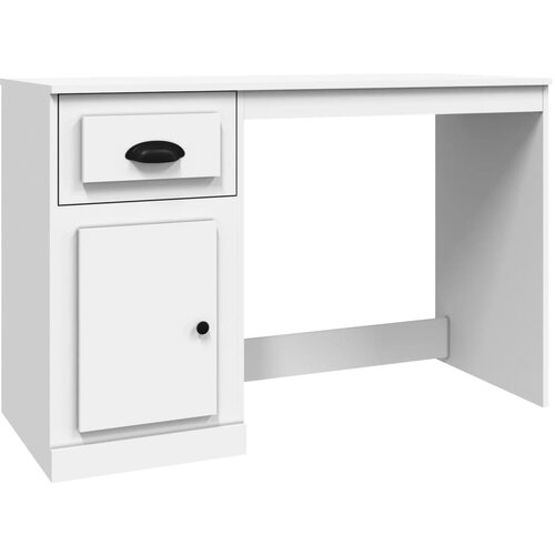 Maison Chic Pisalna miza - pisarniška miza - Računalniška miza s predali bela 115x50x75 cm inženirski les, (21785560) Cene
