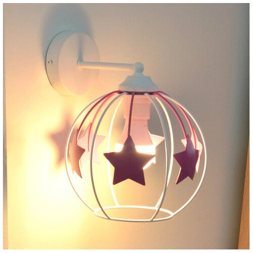  Dečija zidna lampa STARS 1xE27/15W/230V ružičasta/bela Cene