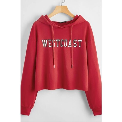 Madmext Mad Girls Hoodie Red Sweatshirt Mg809 Slike