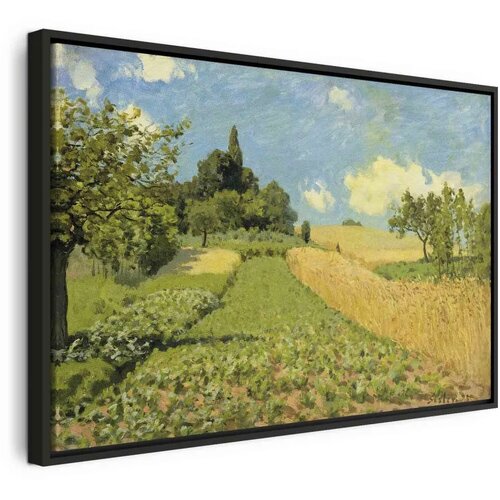  Slika - Alfred Sisley – Grain fields on the hills of Argenteuil 90x60 U crnom drvenom okviru Cene