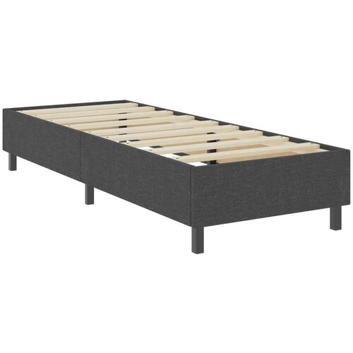 VidaXL Krevet od tkanine s oprugama tamnosivi 100 x 200 cm Slike