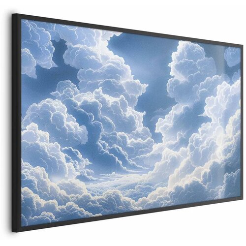  Plakat Blue Sky Breaking Through White Fluffy Clouds 42x29.7 Crni okvir Cijene