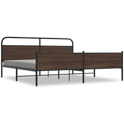 VidaXL metalni okvir kreveta bez madraca smeđa boja hrasta 180x200 cm Slike