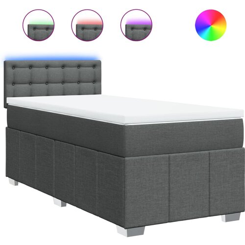 Maison Chic Box spring postelja - Vzmetna postelja z vzmetnico temno siva 80x200 cm blago SL4757, (21903252) Cene