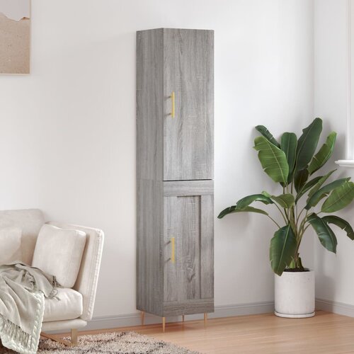 vidaXL Visoka omara siva sonoma 34,5x34x180 cm inženirski les Cene