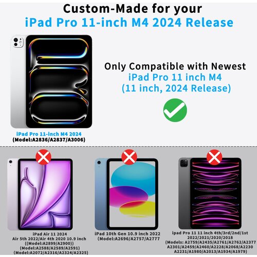 NIKCORP Ovitek za iPad Pro 11&amp;quot; 2024 (M4, 5. gen) s prostorom za pisalo, funkcijo Auto Wake/Sleep in stojalom, TPU za&amp;scaron;čita, črn, (5000139253) Slike