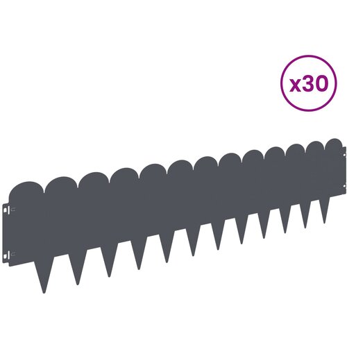  Ograda oko Travnjaka 30 pcs 103 x 25 cm Čelik Antracit Slike
